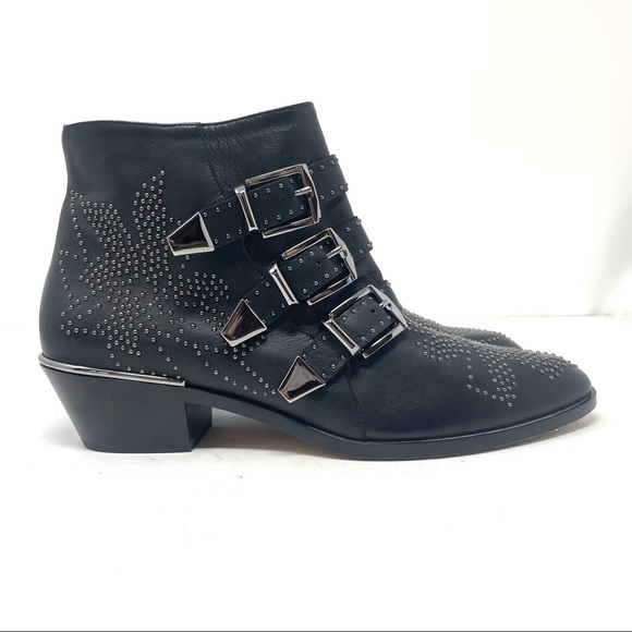 CHLOE Susanna black leather booties, made in Italy, size 39.5 - Picture 5 of 14